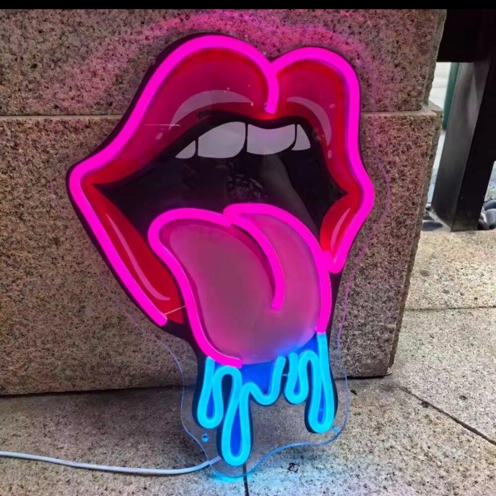 LIP AND TONGUE NEON LED SIGN